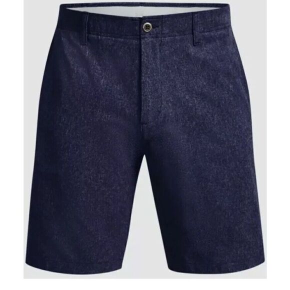 UNDER ARMOUR 1377359 410 Men Sz 32 Golf Vented Shorts Heather Blue 4-way Stretch - Picture 8 of 9